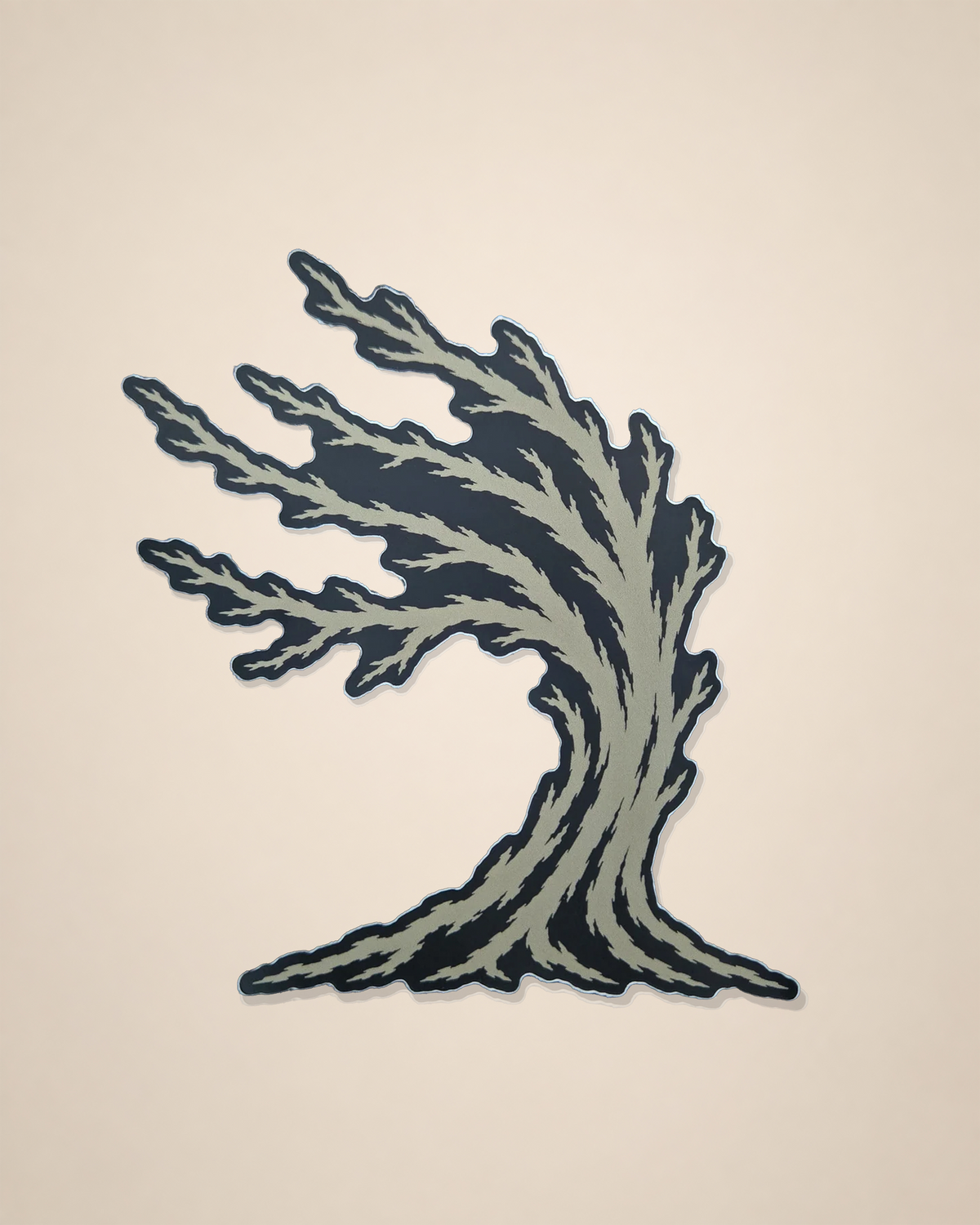 Weather Tree vinyl sticker featuring a wind-shaped tree graphic on a cream background.