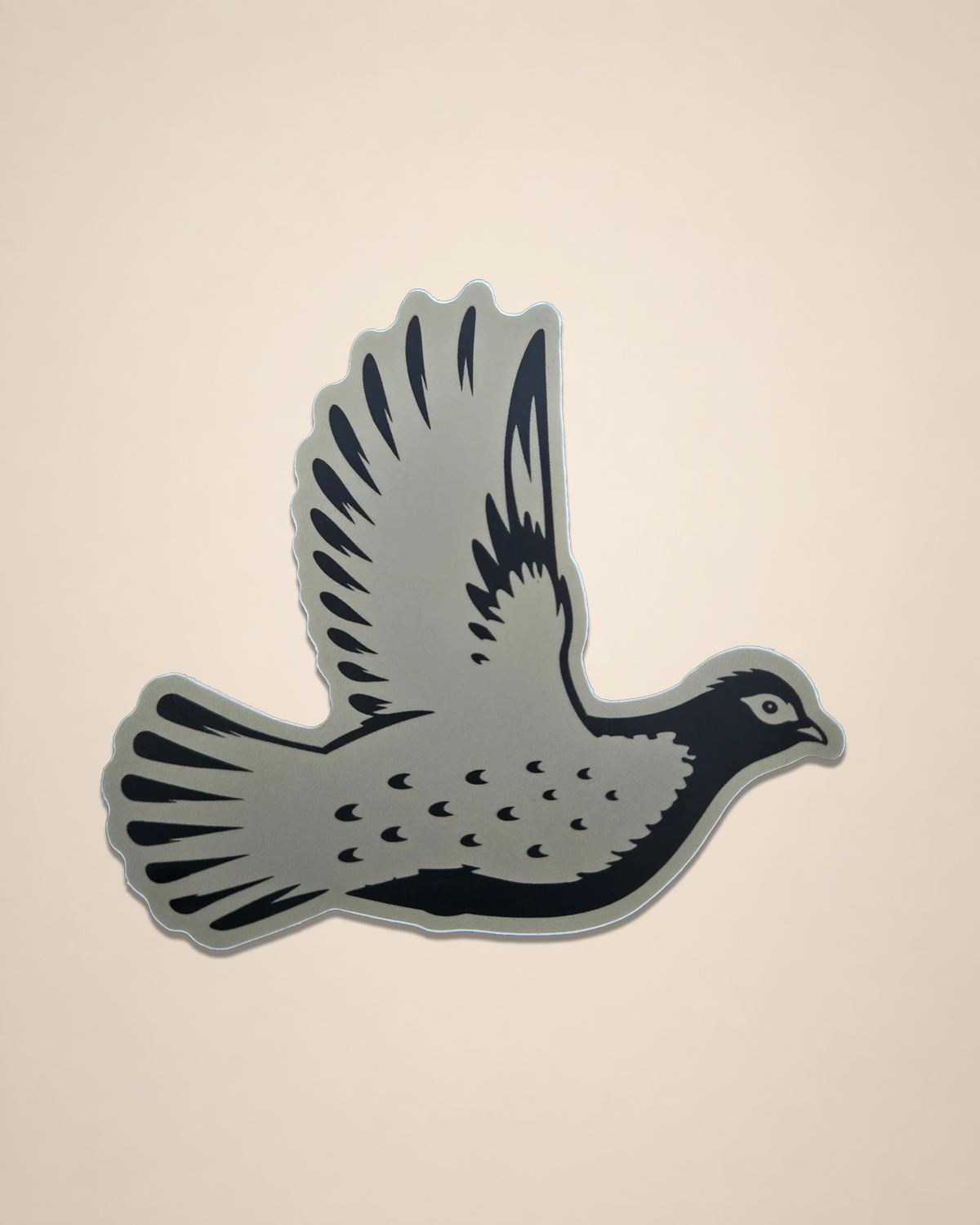 First Volley dove hunting sticker with flying dove silhouette